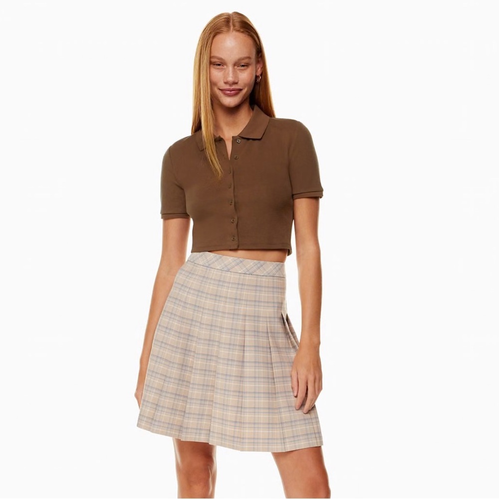 Audio Top Sunday Best Aritzia Polo Tee XS Black